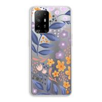 CaseCompany Flowers with blue leaves: Oppo A94 5G Transparant Hoesje