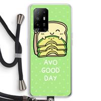 CaseCompany Avo Good Day: Oppo A94 5G Transparant Hoesje met koord