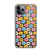 CaseCompany Pink donuts: iPhone 11 Pro Max Transparant Hoesje