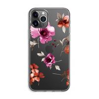 CaseCompany Geschilderde bloemen: iPhone 11 Pro Max Transparant Hoesje
