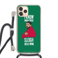 CaseCompany Sleigh Bells Ring: iPhone 11 Pro Max Transparant Hoesje met koord