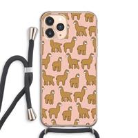 CaseCompany Alpacas: iPhone 11 Pro Max Transparant Hoesje met koord