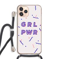 CaseCompany GRL PWR: iPhone 11 Pro Max Transparant Hoesje met koord