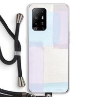 CaseCompany Square pastel: Oppo A94 5G Transparant Hoesje met koord