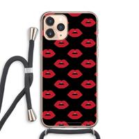 CaseCompany Lips: iPhone 11 Pro Max Transparant Hoesje met koord