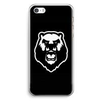 CaseCompany Angry Bear (black): iPhone 5 / 5S / SE Transparant Hoesje