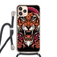 CaseCompany Tiger and Rattlesnakes: iPhone 11 Pro Max Transparant Hoesje met koord