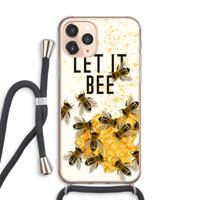 CaseCompany Let it bee: iPhone 11 Pro Max Transparant Hoesje met koord