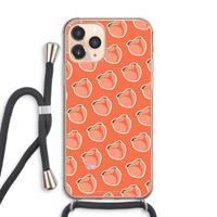 CaseCompany Just peachy: iPhone 11 Pro Max Transparant Hoesje met koord