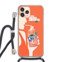 CaseCompany Peach please!: iPhone 11 Pro Max Transparant Hoesje met koord