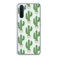 CaseCompany Cactus Lover: Oppo A91 Transparant Hoesje