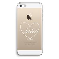 CaseCompany Best heart pastel: iPhone 5 / 5S / SE Transparant Hoesje