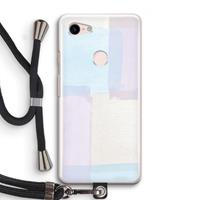 CaseCompany Square pastel: Pixel 3 Transparant Hoesje met koord