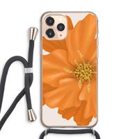 CaseCompany Orange Ellila flower: iPhone 11 Pro Max Transparant Hoesje met koord