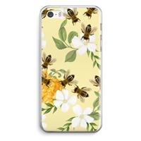 CaseCompany No flowers without bees: iPhone 5 / 5S / SE Transparant Hoesje