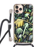 CaseCompany Tropical Palms Dark: iPhone 11 Pro Max Transparant Hoesje met koord