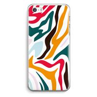 CaseCompany Colored Zebra: iPhone 5 / 5S / SE Transparant Hoesje