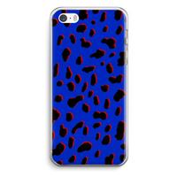 CaseCompany Blue Leopard: iPhone 5 / 5S / SE Transparant Hoesje