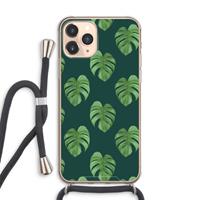 CaseCompany Monstera leaves: iPhone 11 Pro Max Transparant Hoesje met koord