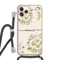CaseCompany Daisies: iPhone 11 Pro Max Transparant Hoesje met koord