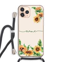 CaseCompany Zonnebloemen: iPhone 11 Pro Max Transparant Hoesje met koord