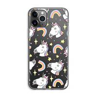 CaseCompany Rainbow Unicorn: iPhone 11 Pro Max Transparant Hoesje