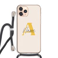 CaseCompany Amber Script: iPhone 11 Pro Max Transparant Hoesje met koord