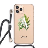 CaseCompany Green Brush: iPhone 11 Pro Max Transparant Hoesje met koord