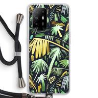 CaseCompany Tropical Palms Dark: Oppo A94 5G Transparant Hoesje met koord
