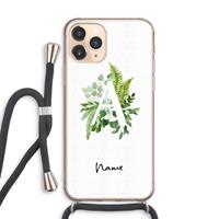 CaseCompany Green Brush: iPhone 11 Pro Max Transparant Hoesje met koord