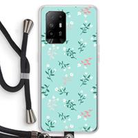 CaseCompany Small white flowers: Oppo A94 5G Transparant Hoesje met koord