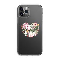 CaseCompany GRL PWR Flower: iPhone 11 Pro Max Transparant Hoesje