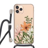 CaseCompany Floral bouquet: iPhone 11 Pro Max Transparant Hoesje met koord