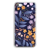 CaseCompany Flowers with blue leaves: iPhone 5 / 5S / SE Transparant Hoesje