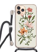 CaseCompany Hello bloemen: iPhone 11 Pro Max Transparant Hoesje met koord