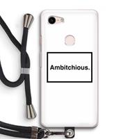CaseCompany Ambitchious: Pixel 3 Transparant Hoesje met koord