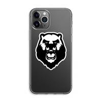 CaseCompany Angry Bear (white): iPhone 11 Pro Max Transparant Hoesje