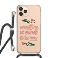 CaseCompany Optimistic flower girl: iPhone 11 Pro Max Transparant Hoesje met koord