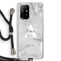 CaseCompany Ivory Marble: Oppo A94 5G Transparant Hoesje met koord