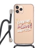 CaseCompany Pizza is the answer: iPhone 11 Pro Max Transparant Hoesje met koord