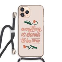 CaseCompany Optimistic flower girl: iPhone 11 Pro Max Transparant Hoesje met koord