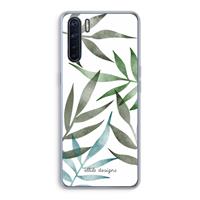 CaseCompany Tropical watercolor leaves: Oppo A91 Transparant Hoesje