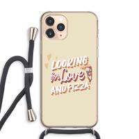 CaseCompany Pizza is the answer: iPhone 11 Pro Max Transparant Hoesje met koord