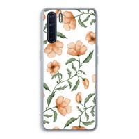 CaseCompany Peachy flowers: Oppo A91 Transparant Hoesje