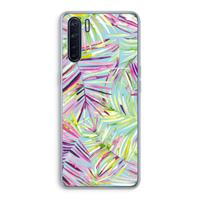 CaseCompany Tropical Palms Blue: Oppo A91 Transparant Hoesje