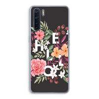 CaseCompany Hello in flowers: Oppo A91 Transparant Hoesje