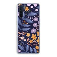 CaseCompany Flowers with blue leaves: Oppo A91 Transparant Hoesje