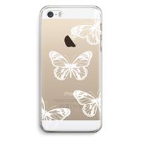 CaseCompany White butterfly: iPhone 5 / 5S / SE Transparant Hoesje