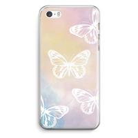 CaseCompany White butterfly: iPhone 5 / 5S / SE Transparant Hoesje