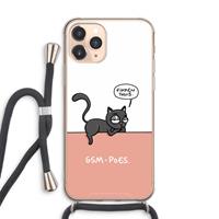 CaseCompany GSM poes: iPhone 11 Pro Max Transparant Hoesje met koord